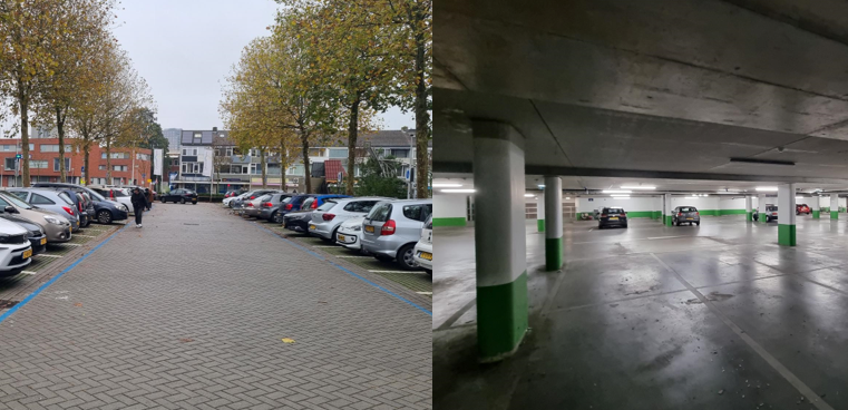 Parkeerdek en parkeergarage vrijwel leeg, ondanks drukte Neptunusplein